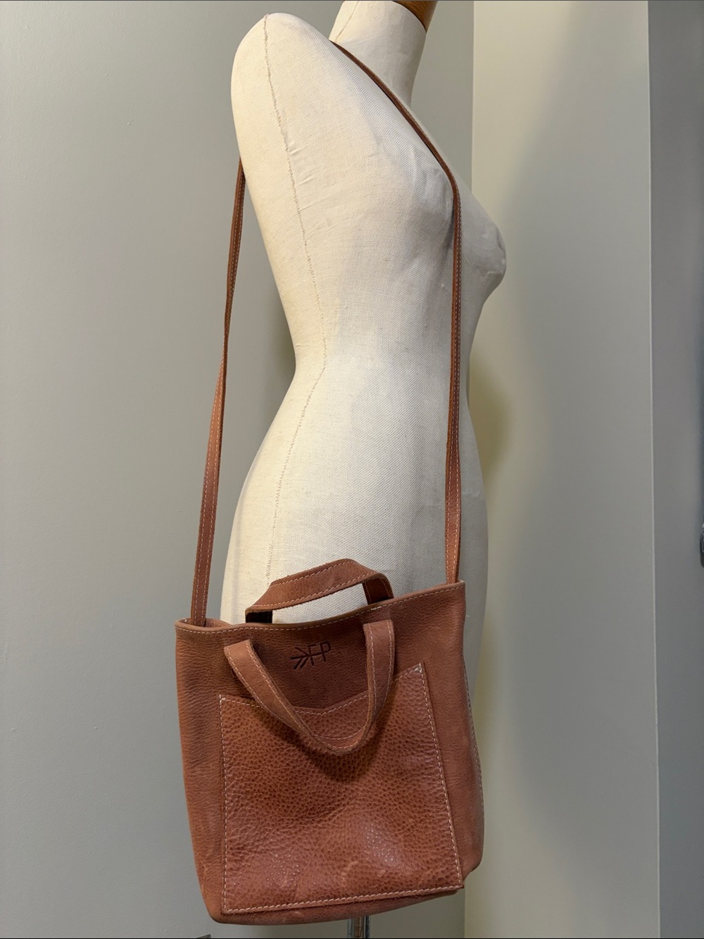 Free People Leather Crossbody Tote Bag in Brown